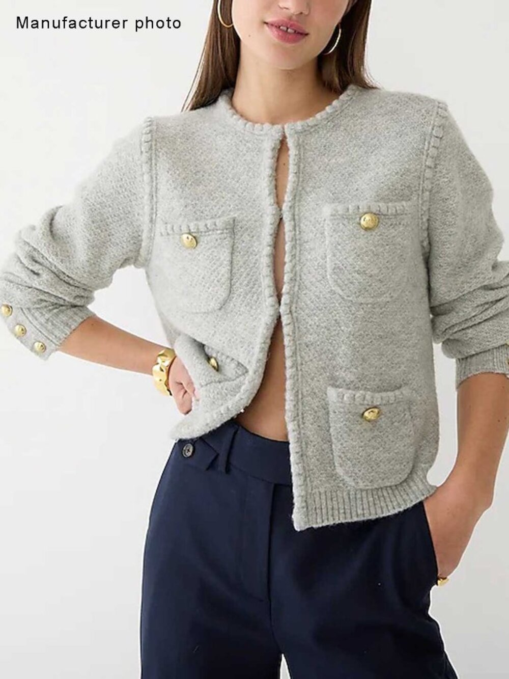 J. Crew Odette Sweater Lady Jacket in Gray Medium - Picture 11 of 11